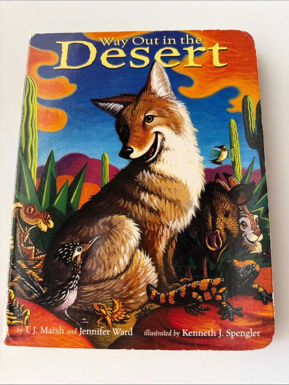 Way Out in the Desert - Vibrant Animal Illustration toddler Board Book